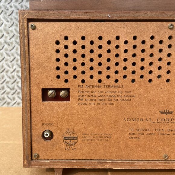 Vintage Admiral AM/FM/Phono Radio TESTED WORKS Model: YG539 6H4N-2 Made In Japan - Picture 9 of 14